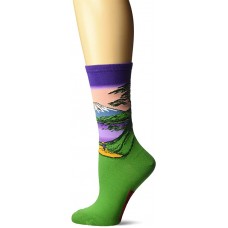 HotSox Womens Mt Fuji Over a Lake Socks, Violet, 1 Pair, Womens Shoe 4-10