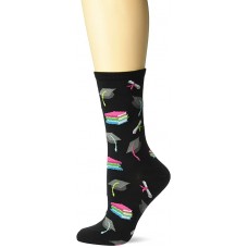 HotSox Womens Graduation Socks, Black, 1 Pair, Womens Shoe 4-10