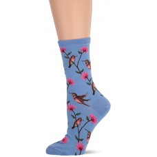 HotSox Womens Hummingbirds Socks, Coastal Blue, 1 Pair, Womens Shoe 4-10