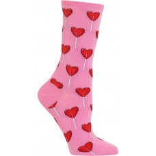 HotSox Womens Heart Lollipop Socks, Pink, 1 Pair, Womens Shoe Size 4-10