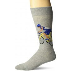 HotSox Mens Cyclist Socks, Grey Heather, 1 Pair, Mens Shoe 6-12.5