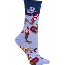 HotSox Womens Mermaids Socks, Periwinkle, 1 Pair, Womens Shoe 4-10