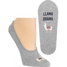 HotSox Womens Llama Drama Socks, Grey Heather, 1 Pair, Womens Shoe 4-10