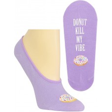 HotSox Womens Donut Kill My Vibe Socks, Lavender, 1 Pair, Womens Shoe 4-10