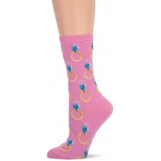 HotSox Womens Engagement Ring Socks, Petal Pink, 1 Pair, Womens Shoe 4-10