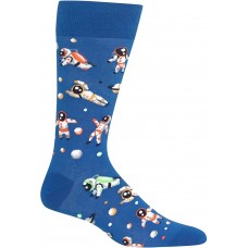 HotSox Mens Astronauts Socks, Blue, 1 Pair, Mens Shoe 6-12.5