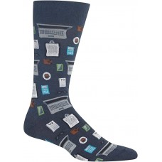 HotSox Mens Accountant Socks, Denim Heather, 1 Pair, Mens Shoe 6-12.5