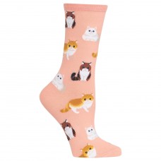 HotSox Womens Persian Cats Socks, Blush, 1 Pair, Womens Shoe 4-10