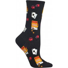 HotSox Womens Gambling Socks, Black, 1 Pair, Womens Shoe 4-10