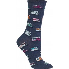 HotSox Womens Campers Socks, Denim Heather, 1 Pair, Womens Shoe 4-10