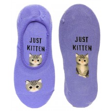 HotSox Womens Just Kitten Socks, Periwinkle, 1 Pair, Womens Shoe 4-10