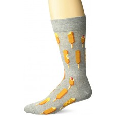 HotSox Mens Corndogs Socks, Grey Heather, 1 Pair, Mens Shoe Size 6-12.5