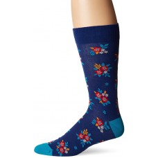 HotSox Mens Ditzy Floral Socks, Dark Blue, 1 Pair, Mens Shoe Size 6-12.5