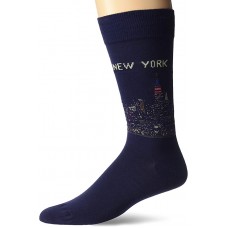 HOTSOX Mens Crew Socks New York 1 Pair, Navy, Mens 8-12 Shoe