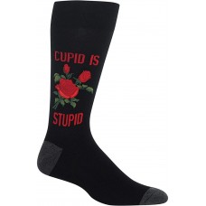 HOTSOX Mens Crew Socks Cupid is Stupid 1 Pair, Black, Mens 8-12 Shoe