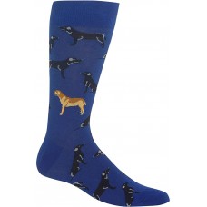 HOTSOX Mens Crew Socks Labrador 1 Pair, Blue, Mens 8-12 Shoe