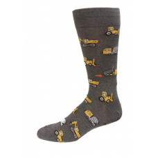 HOTSOX Mens Crew Socks Dump Trucks 1 Pair, Charcoal, Mens 8-12 Shoe