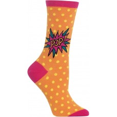 HOTSOX Womens Crew Socks Pop 1 Pair, Neon Orange, Womens 4-10 Shoe