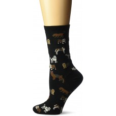 HotSox Womens Classic Dog Socks, Black, 1 Pair, Womens Shoe 4-10