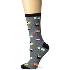 K. Bell Sushi Crew Socks 1 Pair, Charcoal Heather, Women's  Size Shoe 9-11